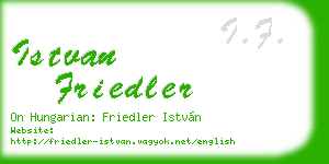 istvan friedler business card