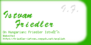 istvan friedler business card